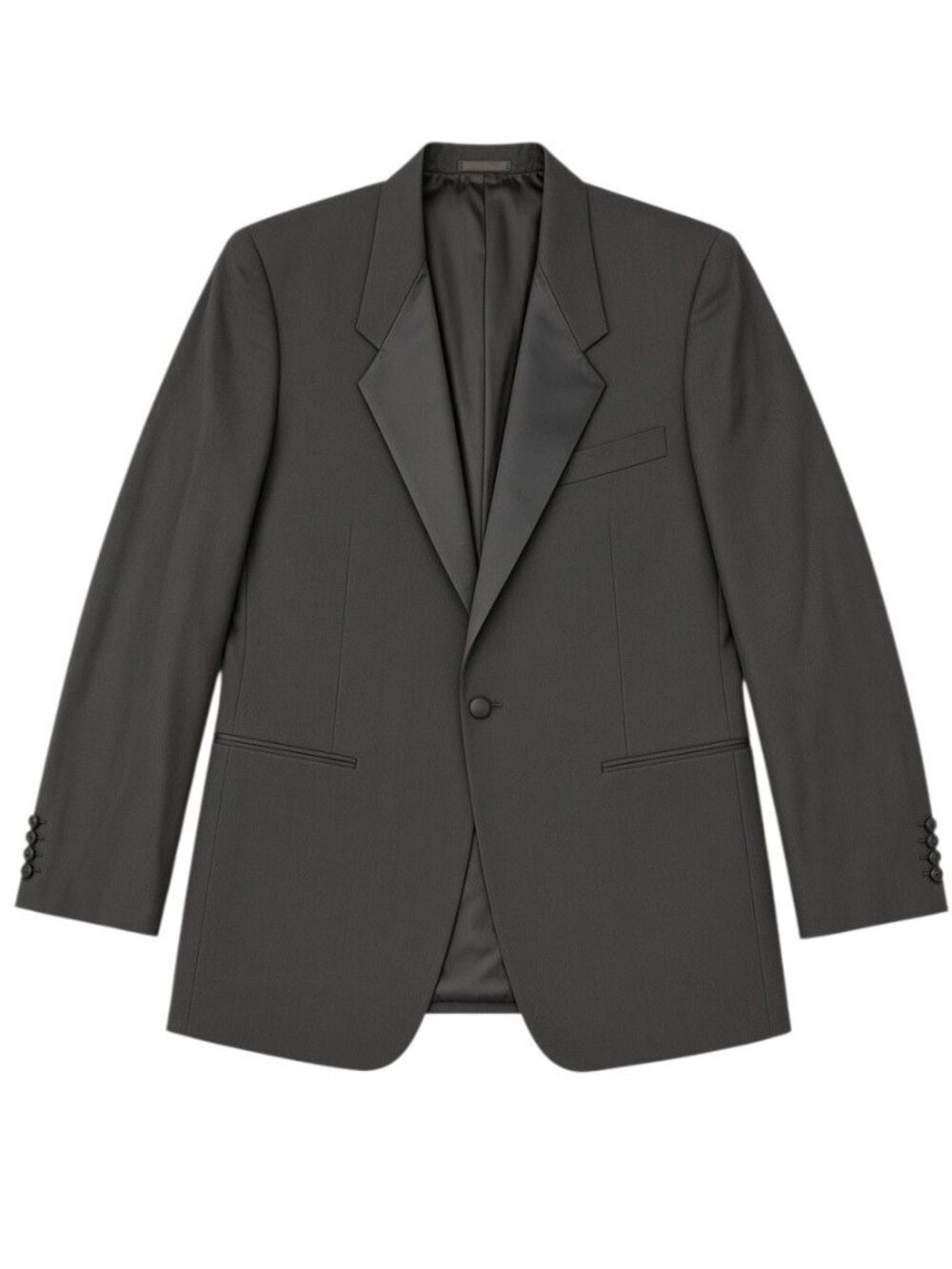 Givenchy Mens Black Satin Lapel Tuxedo Jacket Size 42 Regular